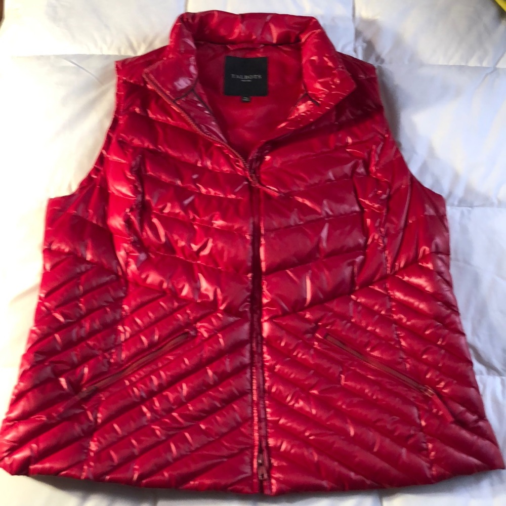 Talbots red puffer jacket vest.